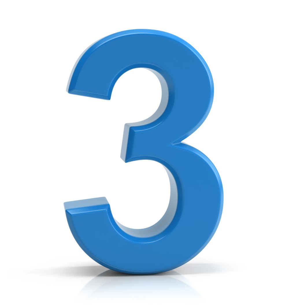 icon number 3 blue