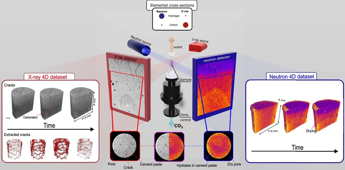 Simultaneous neutron and X-ray tomorgraphy in cement on NeXT at the ILL