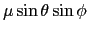 $ \mu \sin\theta \sin\phi$