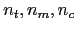$n_t,n_m,n_c$