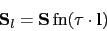 \begin{displaymath}{\Sv}_l= {\Sv} \mbox{\rm fn}(\kv\cdot\mathbf{l})\end{displaymath}
